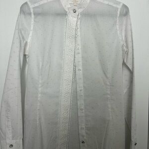 SACOOR Brothers White Dress Shirt with Subtle Pattern